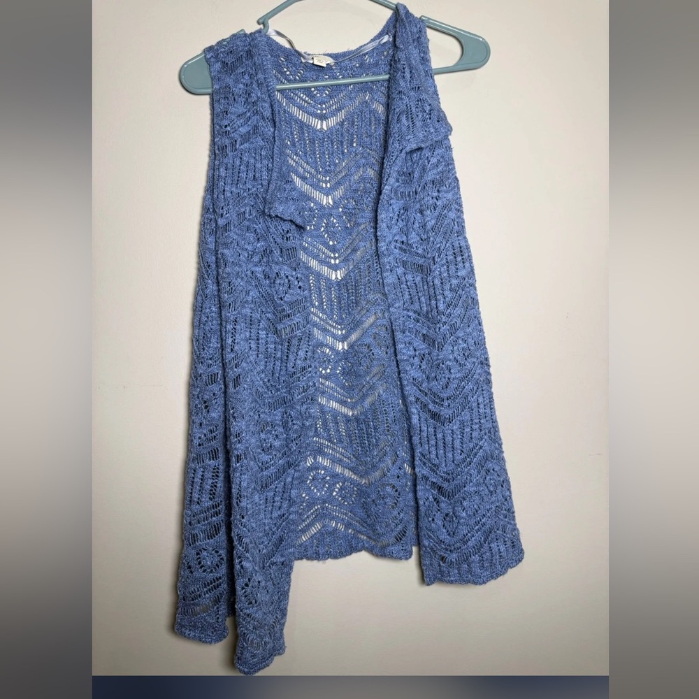 Cato Blue Open-Knit Sweater Vest XL